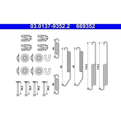 ATE 03.0137-9352.2 Bremsensatz - Kompatibel mit Nissan, Peugeot, Citroën, Mitsubishi ATE 03.0137-9352.2 Bremsensatz - Kompatibel mit Nissan, Peugeot, Citroën, Mitsubishi