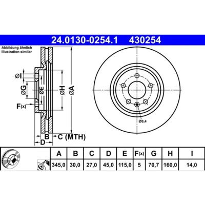 ATE Bremsscheibe - Hochkohlenstoff, Belüftet, für Opel Insignia B ATE Bremsscheibe - Hochkohlenstoff, Belüftet, für Opel Insignia B