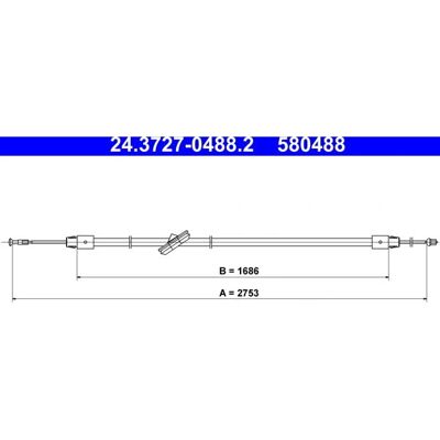 Ate Mercedes-Benz Viano Vito bremsekabel - 2753mm Ate Mercedes-Benz Viano Vito bremsekabel - 2753mm