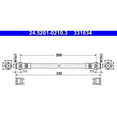Bremse slange ATE 24.5201-0210.3 - X5, X6 Bremse slange ATE 24.5201-0210.3 - X5, X6