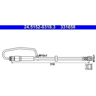Bromsslang ATE - M10x1, 318mm, Par 24.5152-0319.3 Bromsslang ATE - M10x1, 318mm, Par 24.5152-0319.3