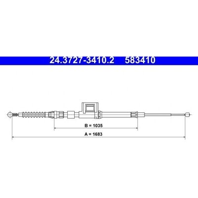 ATE 24.3727-3410.2 Bagrere håndbremsekabel - til Seat Leon ATE 24.3727-3410.2 Bagrere håndbremsekabel - til Seat Leon