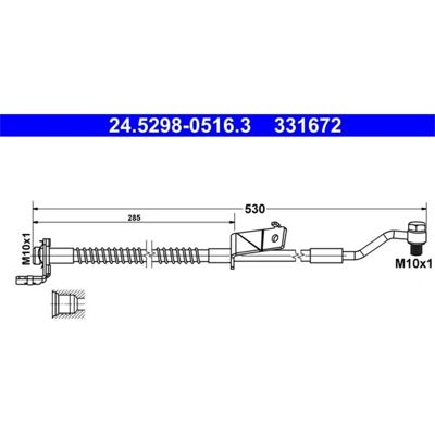 ATE 24.5298-0516.3 Bremsleitung - Hyundai i20, 530mm, M10x1, 10mm Flansch ATE 24.5298-0516.3 Bremsleitung - Hyundai i20, 530mm, M10x1, 10mm Flansch