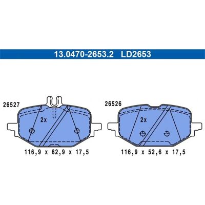 Ate Modell 13.0470-2653 Keramiske Bremseklosser Sett - Bremsesystem Ate Modell 13.0470-2653 Keramiske Bremseklosser Sett - Bremsesystem