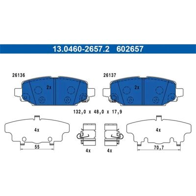 Ate Set Pastiglie Freno Posteriore Jeep - Kit Pastiglie Ate Set Pastiglie Freno Posteriore Jeep - Kit Pastiglie