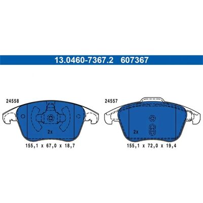 Ate Modèle 37599 Jeu de Plaquettes de Frein Avant pour Citroën C4, Opel Corsa, Peugeot 2008 - Système de Freinage Ate Modèle 37599 Jeu de Plaquettes de Frein Avant pour Citroën C4, Opel Corsa, Peugeot 2008 - Système de Freinage