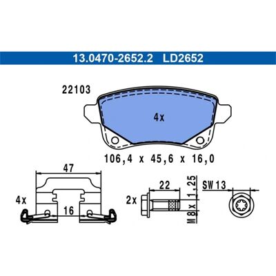 Ate Keramiske bremsbelægninger - Renault Grand Scenic - 13.0470-2 Ate Keramiske bremsbelægninger - Renault Grand Scenic - 13.0470-2
