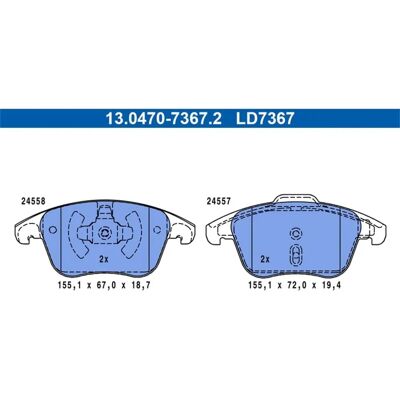 Ate Keramiske bremseklosser - Foran til Citroën C4, Opel Corsa, Peugeot Ate Keramiske bremseklosser - Foran til Citroën C4, Opel Corsa, Peugeot