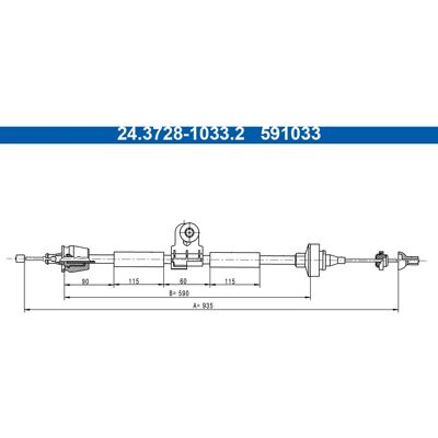 Renault - 24.3728-1033.2 - 935mm - Kupplungsseil Renault - 24.3728-1033.2 - 935mm - Kupplungsseil