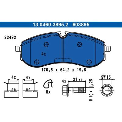 Ate Jeu de Plaquettes de Frein VW Crafter Arrière Ate Jeu de Plaquettes de Frein VW Crafter Arrière