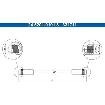 ATE bremse slange M10x1 - Til Nissan Kubistar ATE bremse slange M10x1 - Til Nissan Kubistar