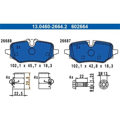 Set Pastiglie Freno Ate - BMW X1 X2 Mini 2013 - Pastiglie Freno Set Pastiglie Freno Ate - BMW X1 X2 Mini 2013 - Pastiglie Freno