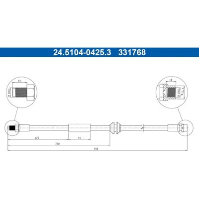 ATE 24.5104-0425.3 Bremseslange - Bremssystem ATE 24.5104-0425.3 Bremseslange - Bremssystem