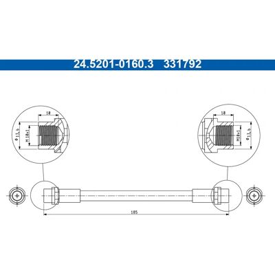 VAG bremse slange 24.5201-0160.3 - Brake Hose VAG bremse slange 24.5201-0160.3 - Brake Hose