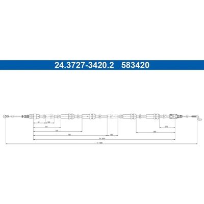 Ate 24372734202 Handbremsseil - Hinten VW California Multivan Ate 24372734202 Handbremsseil - Hinten VW California Multivan