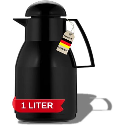 Helios Thermos In Plastica Dura Lucida Con Tappo A Vite, Nero, 1l - Termos Helios Thermos In Plastica Dura Lucida Con Tappo A Vite, Nero, 1l - Termos