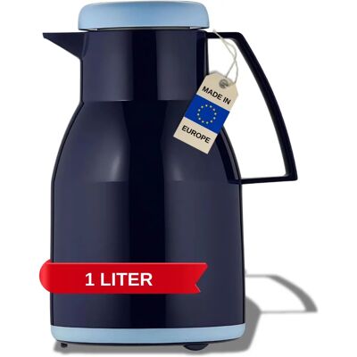 Helios Wash S+ Thermos Isolant Bleu Foncé 1L - Carafe Thermos Helios Wash S+ Thermos Isolant Bleu Foncé 1L - Carafe Thermos
