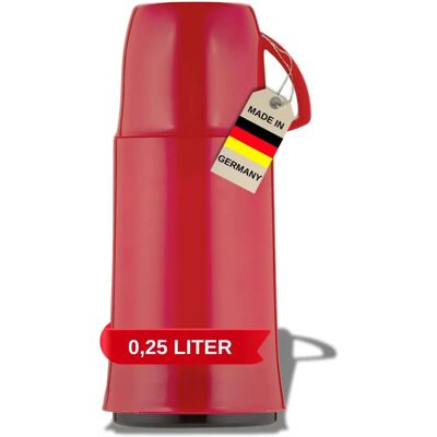 Garrafa Isolante Helios Elegance - 0,25L, Plástico, Vermelho, Copo com Alça Garrafa Isolante Helios Elegance - 0,25L, Plástico, Vermelho, Copo com Alça