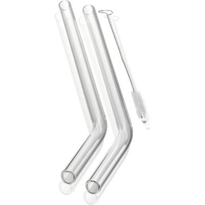 Gefu Future Glasstrohhalme Set - 23cm, Transparent, Wiederverwendbar Gefu Future Glasstrohhalme Set - 23cm, Transparent, Wiederverwendbar