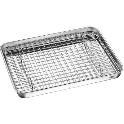 Gefu 14765 Roestvrij Stalen Bakplaat - Rechthoekige Oven & Grill Gefu 14765 Roestvrij Stalen Bakplaat - Rechthoekige Oven & Grill