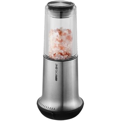 Gefu Salt and Pepper Grinder - Large, Silver, Ceramic CYCLONE Gefu Salt and Pepper Grinder - Large, Silver, Ceramic CYCLONE