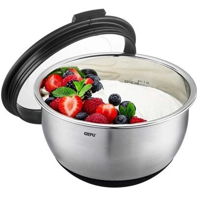 Gefu MUOVO Edelstahl Küchen-Schüssel mit Deckel - 2,5L Gefu MUOVO Edelstahl Küchen-Schüssel mit Deckel - 2,5L