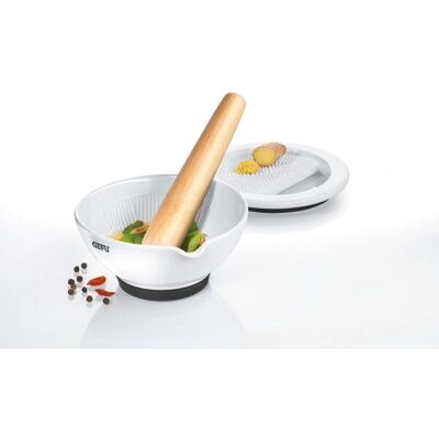 Gefu Suri Walnuss, Weiße Porzellan, Teakholz Mörser & Stößel - Mörser & Stößel Gefu Suri Walnuss, Weiße Porzellan, Teakholz Mörser & Stößel - Mörser & Stößel