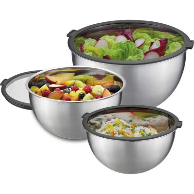 Contenedor de almacenamiento de alimentos Gefu - Acero inoxidable, 8L, Juego redondo Contenedor de almacenamiento de alimentos Gefu - Acero inoxidable, 8L, Juego redondo