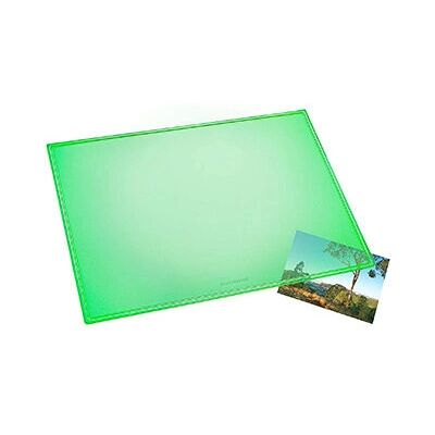Tapis de bureau en plastique translucide Laufer Durella - 53x40cm - Vert - Publicité Tapis de bureau en plastique translucide Laufer Durella - 53x40cm - Vert - Publicité