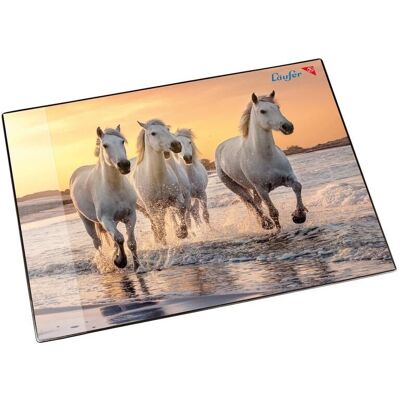 Tapis de bureau Laufer - Chevaux sur la plage, 400 x 530 mm - Lot de 2 - Publicité Tapis de bureau Laufer - Chevaux sur la plage, 400 x 530 mm - Lot de 2 - Publicité
