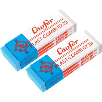 Gomme en plastique Laufer PLAST COMBI - Pack de 2 Gomme en plastique Laufer PLAST COMBI - Pack de 2