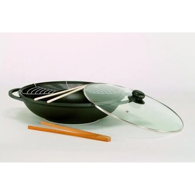 KRÜGER Wok de alumínio 36cm - Antiaderente - Para gás, elétrico KRÜGER Wok de alumínio 36cm - Antiaderente - Para gás, elétrico