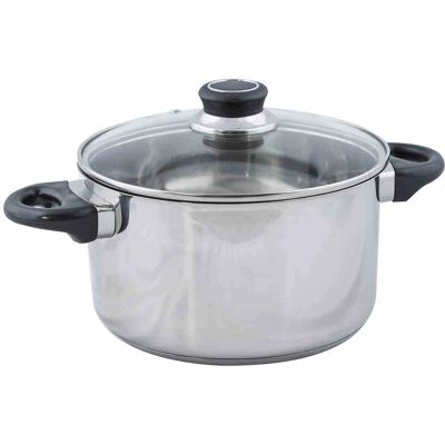 KRÜGER Denver panela de aço inox com tampa de vidro - Panela KRÜGER Denver panela de aço inox com tampa de vidro - Panela