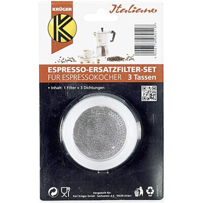 KARL KRÜGER 3 Tasses - Ensemble de pièces de rechange pour cafetière espresso - Publicité KARL KRÜGER 3 Tasses - Ensemble de pièces de rechange pour cafetière espresso - Publicité
