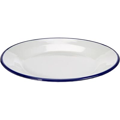 KRÜGER Karl 99/24B Assiette Blanche avec Bord Bleu - Plate - Publicité KRÜGER Karl 99/24B Assiette Blanche avec Bord Bleu - Plate - Publicité