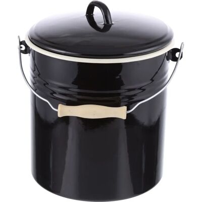 Krüger Mülleimer - 10L Emaille - Schwarz Krüger Mülleimer - 10L Emaille - Schwarz