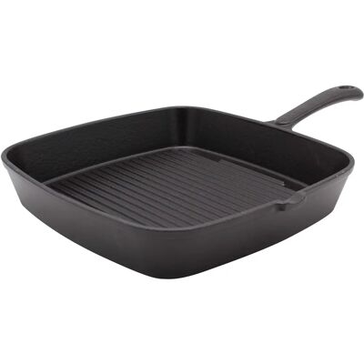 KRÜGER Toledo Gietijzeren Steakpan - 28x28cm, Zwart, Inductie KRÜGER Toledo Gietijzeren Steakpan - 28x28cm, Zwart, Inductie