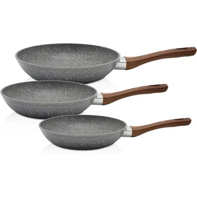 KRÜGER - Nevada - grau - Ø 20/24/28 cm - Pfannen-Set KRÜGER - Nevada - grau - Ø 20/24/28 cm - Pfannen-Set