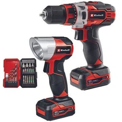Set trapano avvitatore senza fili Einhell - 12V, 2 Batterie, 22 Punte Set trapano avvitatore senza fili Einhell - 12V, 2 Batterie, 22 Punte