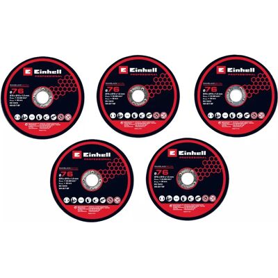 Einhell 4440471 vinkelsliber tilbehør - Sæt med 5 skivede 76mm Einhell 4440471 vinkelsliber tilbehør - Sæt med 5 skivede 76mm
