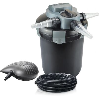 Heissner Druckfilter-Set für Teiche bis 10.000 l mit UVC-Klärer, einfach zu reinigen Heissner Druckfilter-Set für Teiche bis 10.000 l mit UVC-Klärer, einfach zu reinigen