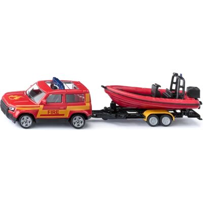 Siku Land Rover Defender mit Boot SUV - Vorgefertigtes Modell Siku Land Rover Defender mit Boot SUV - Vorgefertigtes Modell