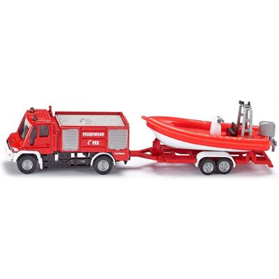 Siku Unimog Feuerwehrauto mit Boot - Spielzeug - 1:87 Siku Unimog Feuerwehrauto mit Boot - Spielzeug - 1:87