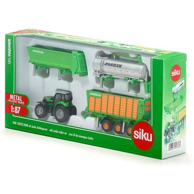 Siku Deutz-Fahr Traktor med Joskin Trailer - Jordbruksfordon i skala 1:87 Siku Deutz-Fahr Traktor med Joskin Trailer - Jordbruksfordon i skala 1:87