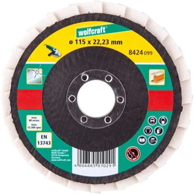 Wolfcraft 8424099 - Disco abrasivo de lamelas - 115mm Wolfcraft 8424099 - Disco abrasivo de lamelas - 115mm