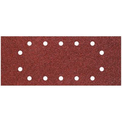 Wolfcraft 1986200 - Hojas de Lija con 14 Agujeros - 115x280mm - Grano de Corindón Wolfcraft 1986200 - Hojas de Lija con 14 Agujeros - 115x280mm - Grano de Corindón