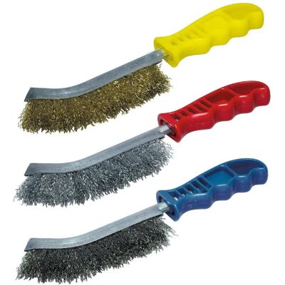 Ensemble de 3 Brosses Métalliques Wolfcraft 2138000 - Acier Laiton Inox - 265mm - Publicité Ensemble de 3 Brosses Métalliques Wolfcraft 2138000 - Acier Laiton Inox - 265mm - Publicité