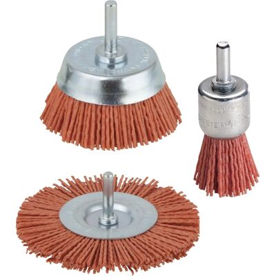 Wolfcraft Nylon Drahtbürsten-Set 3 Stück - Aggressiv - Schleifbürsten Wolfcraft Nylon Drahtbürsten-Set 3 Stück - Aggressiv - Schleifbürsten