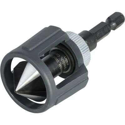 wolfcraft, Bohrereinsatz, Kegelsenker mit Tiefenstopp, Ø 20 mm, Sechskant-Schaft wolfcraft, Bohrereinsatz, Kegelsenker mit Tiefenstopp, Ø 20 mm, Sechskant-Schaft