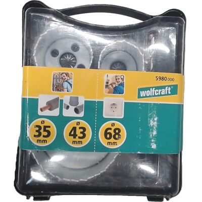 wolfcraft Több anyagból álló lyukaskészlet - BIM, 35/43/68mm wolfcraft Több anyagból álló lyukaskészlet - BIM, 35/43/68mm